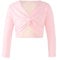 FEESHOW Kinder Mädchen Ballett Wickeljacke Langarm Wärme Samt Fleece Ballettjacke Gymnastik Tanz Strickjacke Pullover Top Ballettkleidung Rosa 110-116
