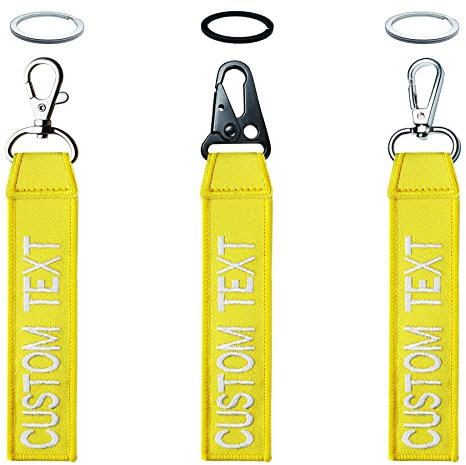 misscase Personalisierte Schlüsselanhänger Mit Benutzerdefinierter Stickerei für Text und Name - Zubehör für Herrengeschenk, Motorrad, Auto, Roller