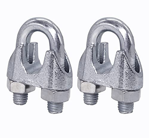 Lot de 2 serre-câbles M10 - DIN 741 - En acier - Pour câble de Ø 14 mm - Fixation en U - 2 pièces - M10 pour Ø 14 mm