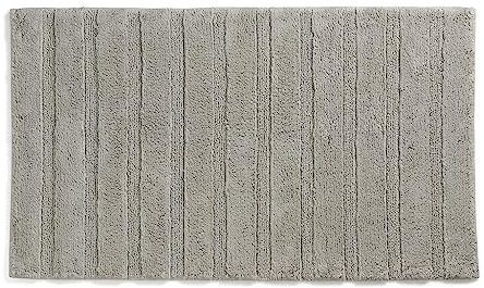 kela Badematte rutschfest 50 x 80 x 1,6 cm MEGAN, Badezimmerteppich grau, waschbar, recycelte Baumwolle, Badvorleger in Hoch-/Tief-Design, silbergrau