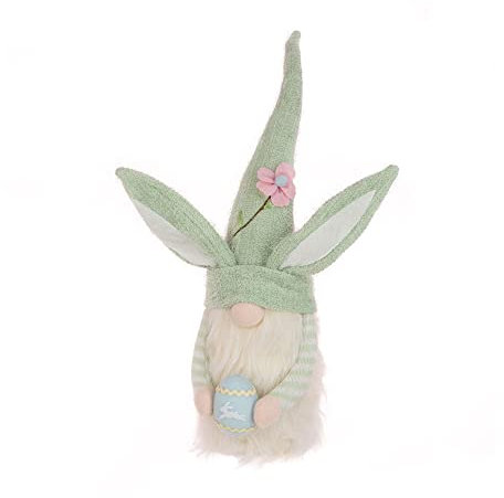 FloristryWarehouse Wichtelfigur mit Osterei, Mintgrün, 52 cm hoch