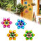 PEALOVCOM Metall Blumen Wandtattoo, 4 Stück 3D Blumenform Wandkunst Metall Gänseblümchen Dekorationen für Außenbereich, Garten, Wohnzimmer, Schlafzimmer- 18x18 cm