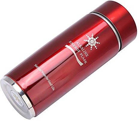 Bouteille D'eau Alcaline Nano en Acier Inoxydable - Balance Bio Energy Lonizer Cup Portable (Argent, Rouge)