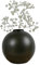 Vase schwarz für Pampasgras - Trockenblumen -künstliche Pflanzen - Deko Wohnzimmer - Tischdeko - Badezimmer Deko - Schlafzimmer Deko - Ø 10 cm H 10 cm