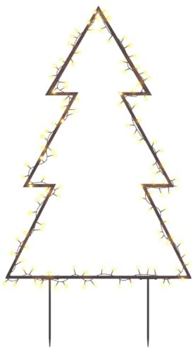 vidaXL Weihnachtsbaum, Beleuchtet Christbaum mit Erdspießen 115 LEDs, Wasserdicht LED Tannenbaum mit 8 Beleuchtungsmodi, Weihnachtsbeleuchtung Weihnachtsdeko, 90 cm
