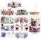 UV DTF Tasse Wrap Transfer Sticker,Asudaro 9Blätter Rub on Sticker Aesthetic Wasserdicht Floral Theme Transfer Sticker Transferfolie für 16oz Glasbecher Glas Tassen Dekor Pflanze Aufkleber 9 Stück