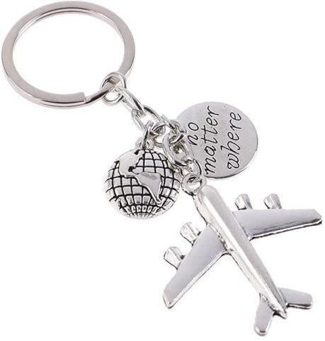 LEEQ Décorer Porte-clés - Porte Clef de Voyage, Mini Avion en Anneau Porte Clé, Attache Porte Clef Homme Femme, Cadeau pour Pilote Participant au Vol