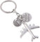 LEEQ Décorer Porte-clés - Porte Clef de Voyage, Mini Avion en Anneau Porte Clé, Attache Porte Clef Homme Femme, Cadeau pour Pilote Participant au Vol