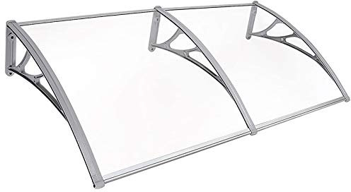 ASHILD Türüberdachung, Türüberdachung, PC-Polycarbonat-Markise, Regenschutz für Haustür, Veranda und Fenster, Schnee- und UV-Schutz – Sonnen- und Regenschutzdach in Mehreren Größen (Größe: 60 x 200