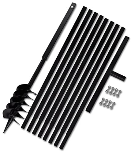 Générique Tarière de Sol avec Manche 120 mm et Tube d'extension 9 m Acier,Tarières-270524