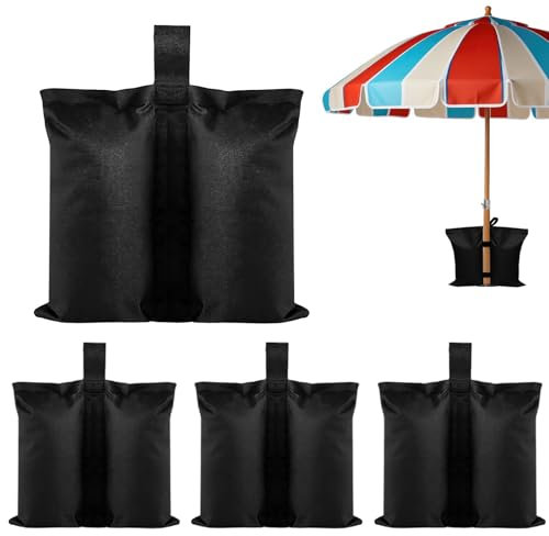 4 Pieces Gazebo Sand Weights Bags, Heavy Duty Double-Stitched Sand Weight Bags SandBags Weights for Pop up Canopy Tent Patio Umbrella Garden Gazebos Parasols