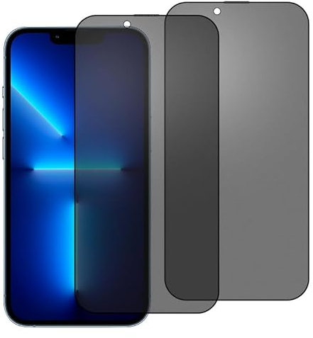 chejuza Anti-Spion Matt Keramik Schutzfolie für Apple iphone 13 pro max [2 Stück], Anti-Fingerabdruck, Anti-Spy,Zero Bubble HD Displayschutzfolie,PET-Material (kein Glas)