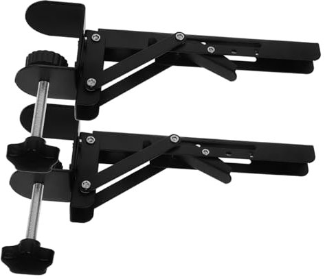 GLEAVI 2pcs Adjustable Foldable Keyboard Tray Desk Extender Armrest Clamp Ergonomic Desktop Extension for Home Office No Drilling Required