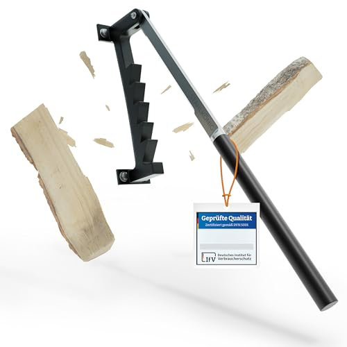 STAHLKÖNIG® Holzspalter Manuell | Rostfrei und langlebig durch galvanisierte Klinge | Anzündholz Spalter mit 40cm Griff für müheloses Spalten