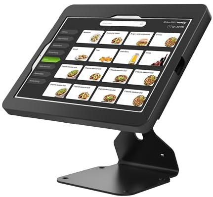 Beelta Tablet-POS-Ständer für Schreibtisch, Schwermetall, klappbar, abschließbar, drehbar, kompatibel mit 11 Zoll iPad 10th, Pro 11 Zoll 1 2 3 4, Air 4 5, Air 11 Zoll, iPad 11 Zoll (A16) – BSC401BA