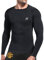 MEETWEE Men UPF50+ Long Sleeve Rash Guard Vest, Compression Shirt Base Skin Layer UV Top Swim Shirt Sun Protection Watersport Surfing Fishing Black