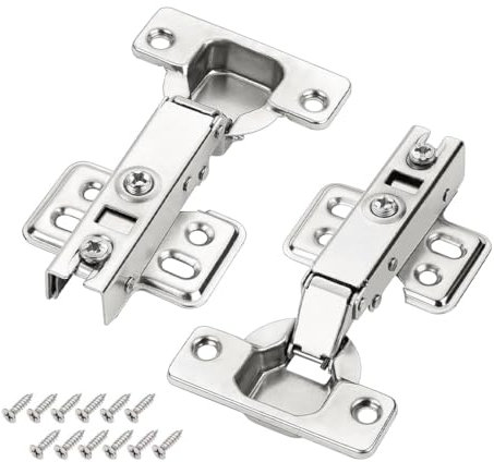 OUDQFCJ 2 piezas bisagras cocina, de puerta de armario de cierre suave automático con amortiguación integrada, abatibles, madera, armario, abatible con tornillos de fijación