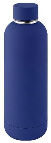 Botella térmica acero inoxidable personalizada | Grabada en láser | Sin BPA | Mantiene 24H Frio / 12H Calor | Isotérmica y Hermética - Doble Pared al Vacío a Prueba de Fugas (500ml) (Azul eléctrico)