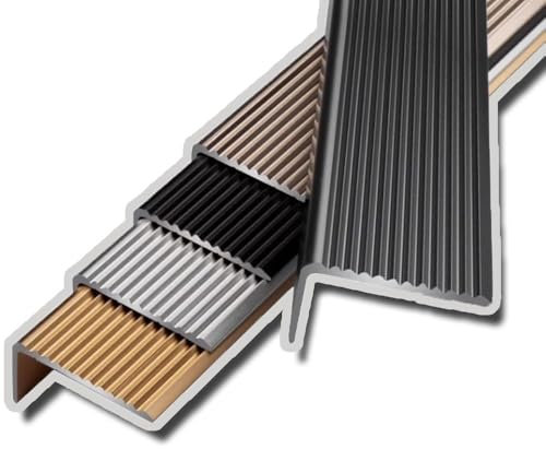 WUUKEPSG Bottoni Antiscivolo per Scale 20-60In Alluminio per Bordi Scale Protezione Gradini Battiscopa per Piastrelle in Marmo e Legno/Silver/150Cm/60In