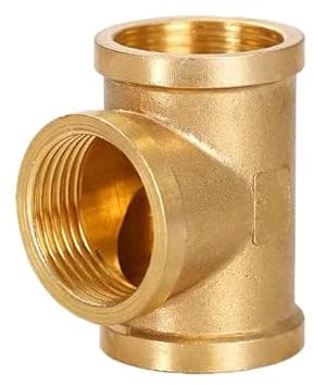 ZONJIE Confezione da 2 pezzi a T in ottone, 1 pollice, filettatura interna, diametro 32 mm, pezzo a T, raccordo filettato, raccordo di derivazione/distributore, adatto per sistemi di acqua potabile