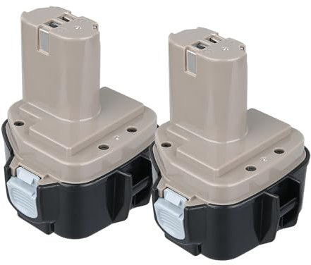 Lot de 2 batteries de rechange 4,8 Ah 12 V compatibles avec Makita 1200, 1222, 1220, 1201, 1233, 1234, 1235, PA12