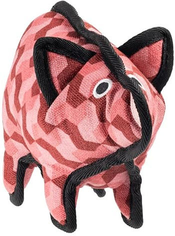 Pig Squeaky Plush Dog Toy – Rugged Fabric with Triple Stitching & Tuff Bound Seams – Hidden Squeaker Inside – Soft Yet Durable – Ideal for Tug, Fetch, Training & Cuddles – Fun Pig Shape