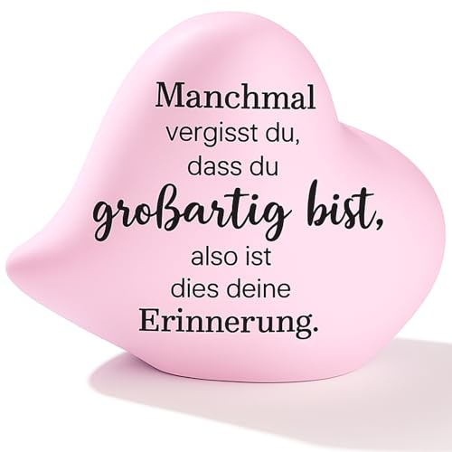 Jetec Herz Dekofigur aus Keramik mit inspirierendem Spruch – Motivationsgeschenk für Frauen, Freundin, Schwester oder Kollegin, Geschenkidee zum Geburtstag, zu Weihnachten oder als Aufmerksamkei