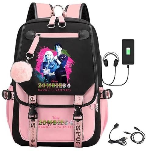 Zombies 4 Backpack Zombies 4 School Bags Anime Film Character Prints Backpack Waterproof Portable School Bag Rucksack for Boys Girls Fans A08