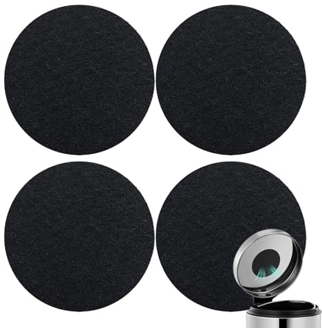 4 Pack Compost Bin Filters, Round Activated Carbon Filters, Food Waste Caddy Odour Filter for Food Waste Bins, Fits Compost Bins up to 17cm