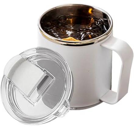 Insulated Tumblers - 4,61 x 3,43 Inches 460 ml Stainless Steel Water Cup for Drinks, Leakproof Design with Induction Heating, Travel Coffee Tumbler for School Office Sports Men Women, Silver Metal