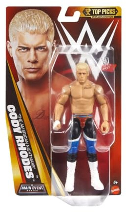 WWE Cody Rhodes The American Nightmare Mattel Main Event Series Top Picks 2025 Spielzeug-Wrestling-Figur