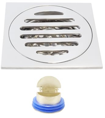 Gurtt Desagüe de Suelo de Acero Inoxidable para baño, Ducha, Cocina, Rejilla antiolores, 100 x 100 mm