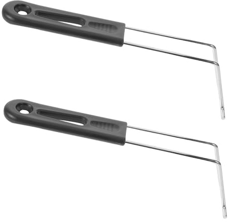 JOINPAYA Lot de 2 Poignées Amovibles de Remplacement pour Friteuse à Air Acier Inoxydable Résistant à la Chaleur Conception Ergonomique Compatibles Paniers et Casseroles Accessoire la