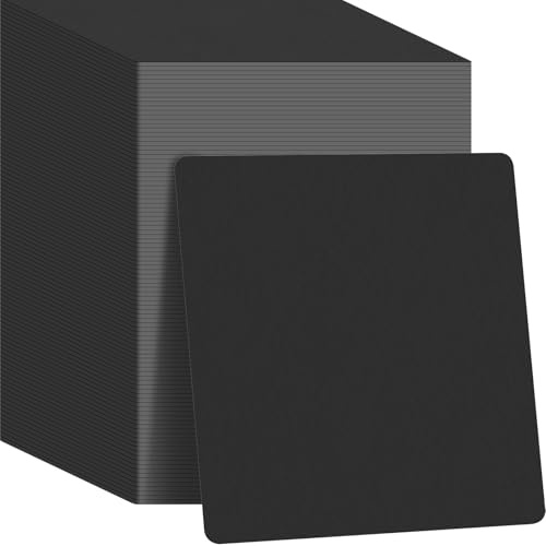 TaoBary Lot de 100 dessous de verre jetables en carton - 10,2 cm - Pour boissons, loisirs créatifs, mariage - Noir