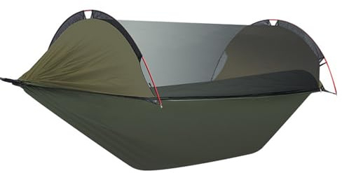 JTKXM hamac Exterieur sur Pied，Chaise Fauteuil Suspendu Exterieur，Camping，Bivouac ， Moustiquaire Incluse，Léger，Respirant，Sac de Rangement Inclus，Anti-basculement