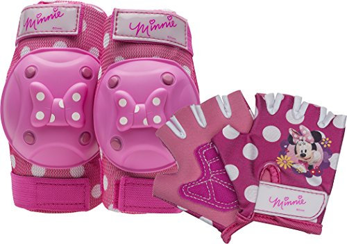 Bell Equipo de protección de Minnie Mouse con Coderas/Rodilleras y Guantes