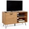 VonHaus TV Units for Living Room - Oak Wood Effect TV Stand Cabinet - For TV's up to 55 - TV Entertainment Unit with Storage Cupboard, Shelves & Hairpin Legs - 35kg Capacity - For Lounge - Capri