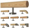 TIBU Kiefer Holz Handlauf Geländer 0,3m - 5m, Länge 400 cm, Ende gefast und 5 gerade Halter