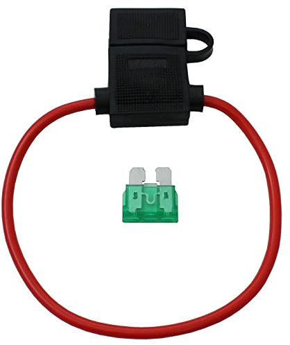 5x Lumonic KFZ Sicherungshalter mit 25cm Kabel wasserfest mit Kappe I 30A KFZ SIcherungshalter Flachsicherung I Auto Sicherungshalter, Flachsicherungshal