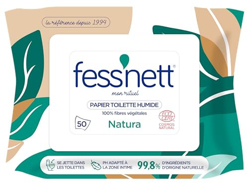 Fess'nett Papier Toilette Humide Natura, 50 unités