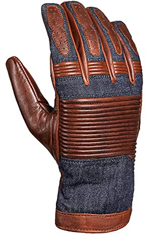 John Doe Durango XTM Motorrad Handschuh Leder und Baumwolle Braun Jeans XS