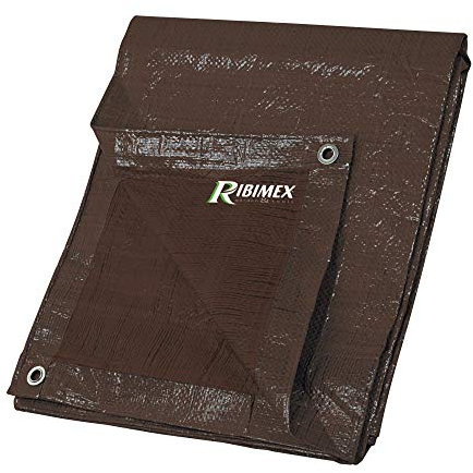 RIBIMEX RIBIMEX-PRB12002X03M-Reinforced Protection Tarpaulin-120g-2x3 mt, Brown, 2 m x 3 m