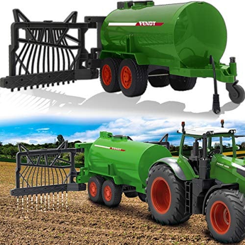 Stimo Fasswagen mit ausklappbarem Schlauchverteiler + Spritzfunktion für Fendt Traktor 1050 Vario ferngesteuert (1:16 2,4Ghz) RC Anhängerkupplung (Fasswagen)