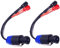 CESS-089 Speakon Plug to Female Banana Jack Speaker Cable, Accept Banana Plug, Spade Fork and Bare Wire, 2 Pack