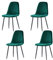 JYMTOM Esszimmerstühle 4er Set Küchenstuhl Samt Stoffsitz Wohnzimmerstuhl Sessel mit Metallbeinen Rückenlehne Büro Wohnmöbel,4PC Grün