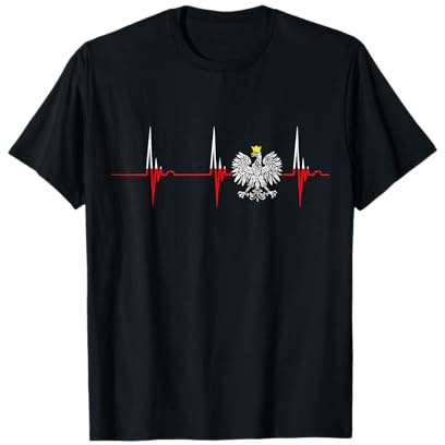 Polska Adler Pole Herzschlag EKG Puls Polnischer Stolz T-Shirt