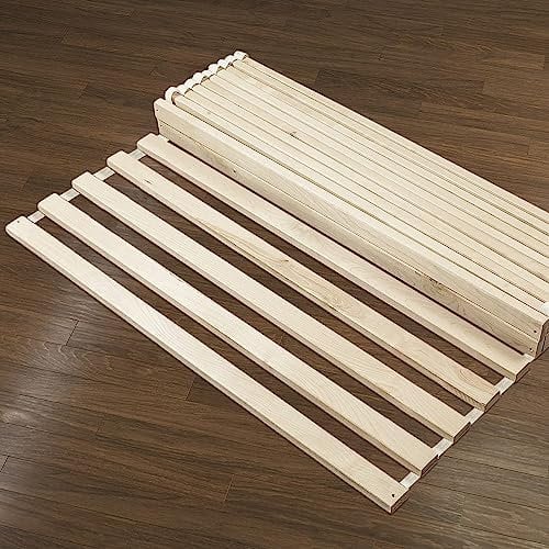 Hansales Rollrost 160x220cm aus Holzlatten, Bettrost belastbar bis 350kg, 28 Leisten - hochwertiger starker Rolllattenrost aus echtem Birkenholz FSC® Lattenrost unbehandelt extragroß