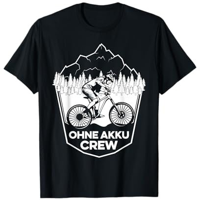 Ohne Akku Crew lustiger Radfahrer Anti E-Bike Spruch T-Shirt