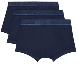 EMPORIO ARMANI Herren 3-Pack Trunk Badehose, Armani BLU/Armani BL, XL
