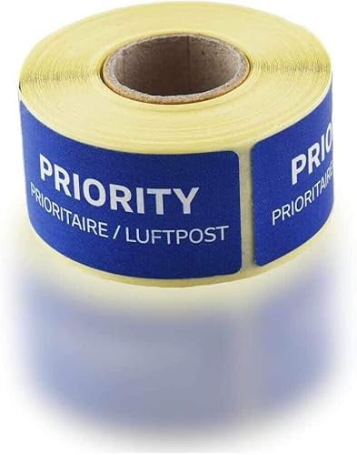 1-10 Rollen PRIORITY- LUFTPOST Sticker ROLLEN - PRIORITAIRE - Par AVION NEU 250-2500 Sticker elpohl?? (10)